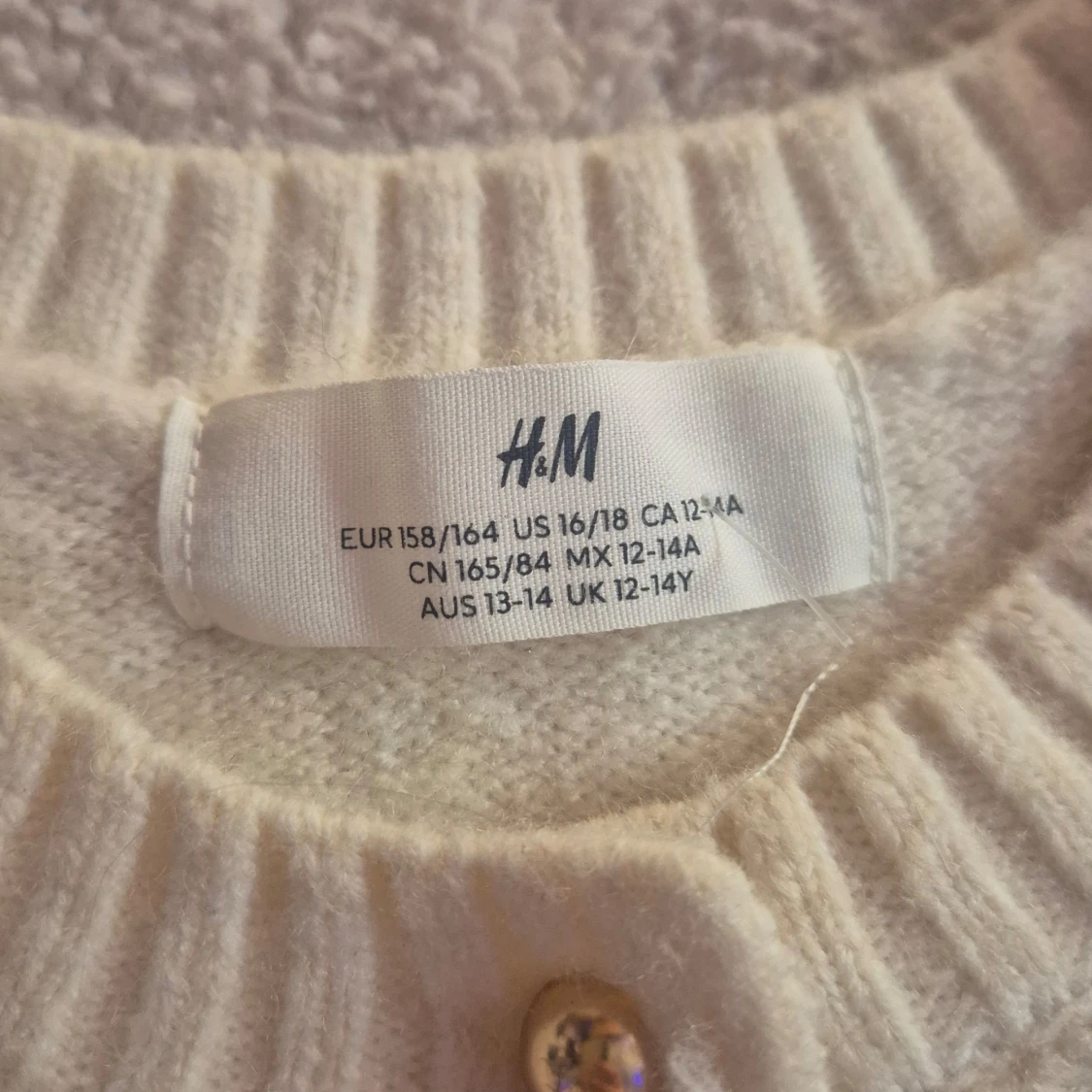 Vit stickad kofta från H&M - 1