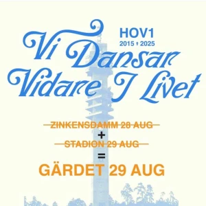 Hov1 biljetter  - Säljer 2 konsertbiljetter till Hov1’s konsert på Gärdet den 29 augusti. 🥰 Krånglade vid köp så köptes för många 