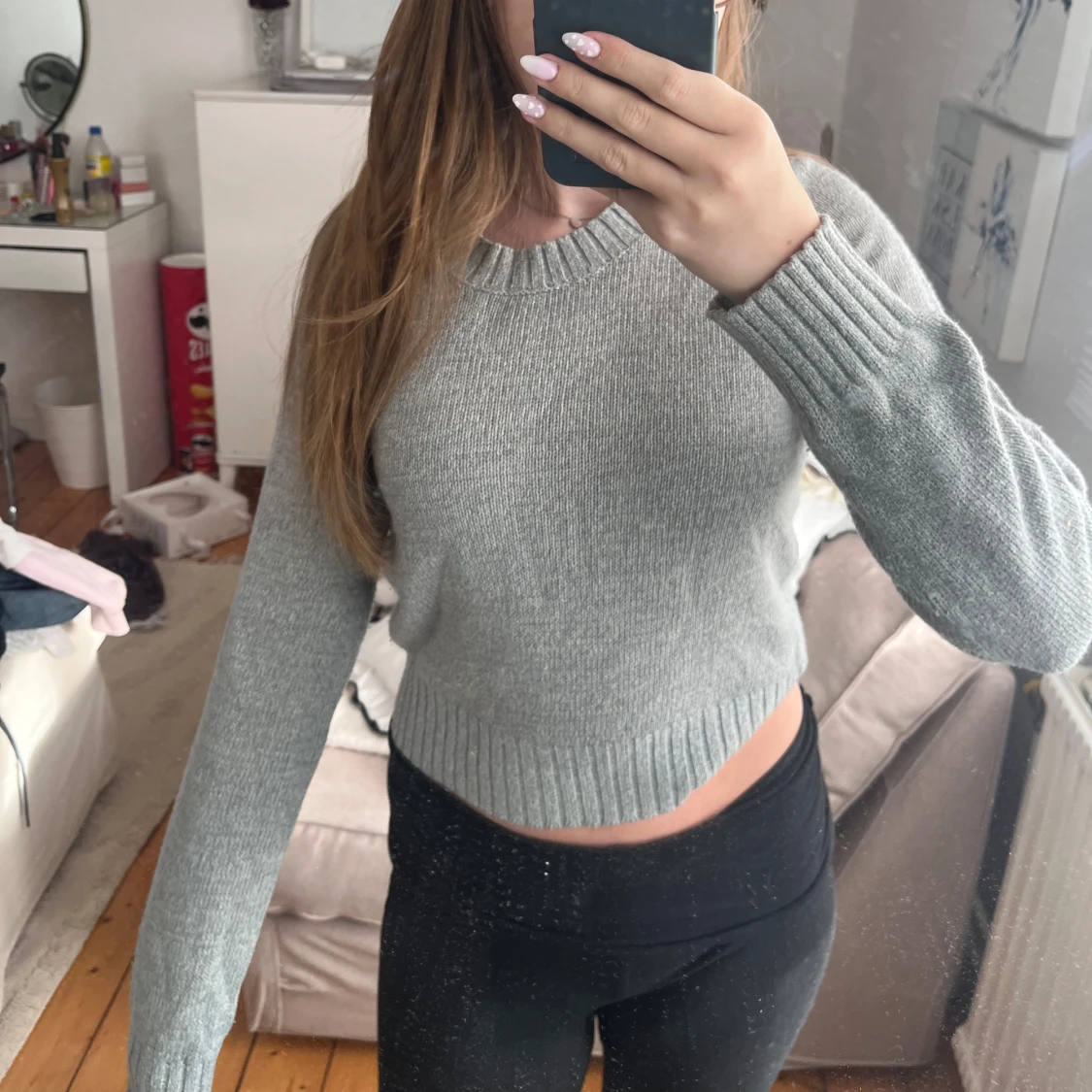 Grå stickad tröja från H&M