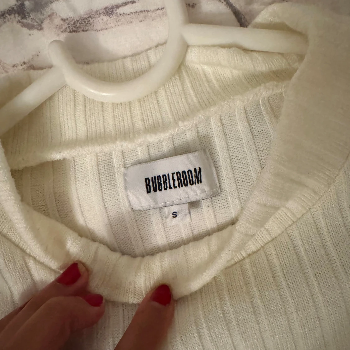 Vit ribbad ärmlös topp Bubbleroom - 1