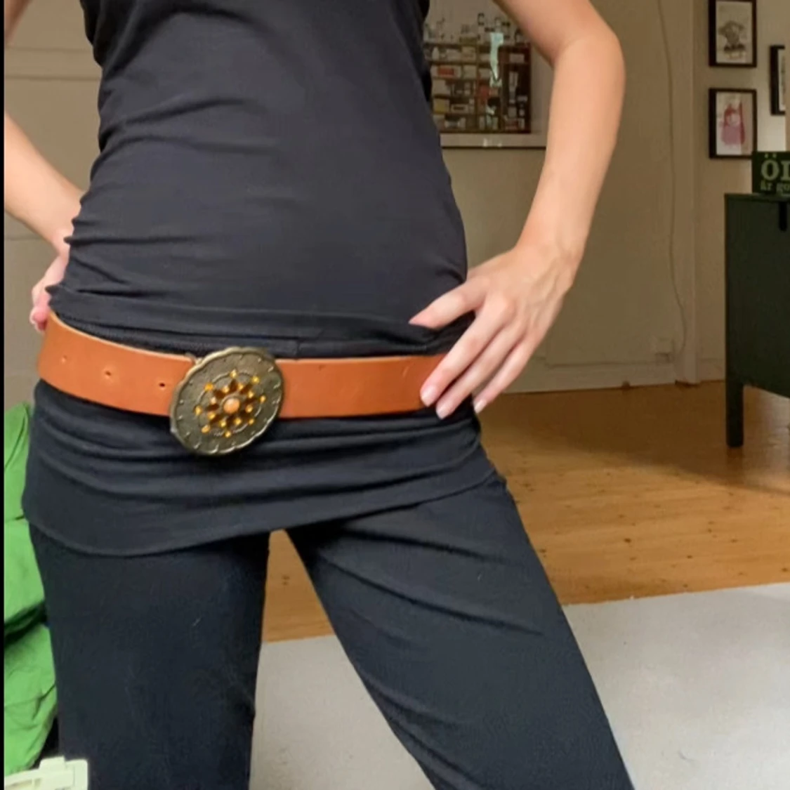 Vintage skärp/bälte med stort spänne