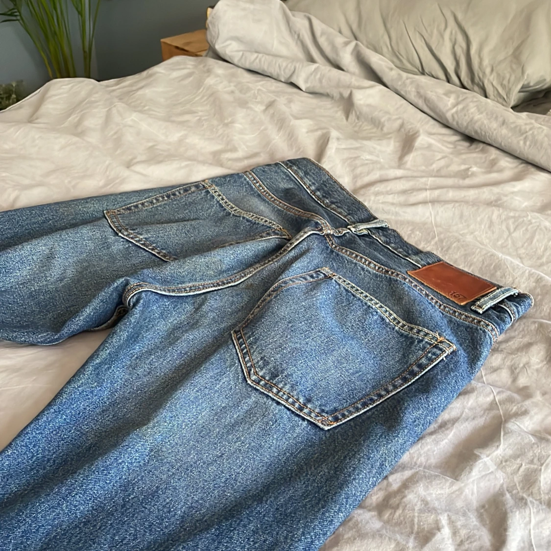 Blå jeans från 157 med raka ben - 2
