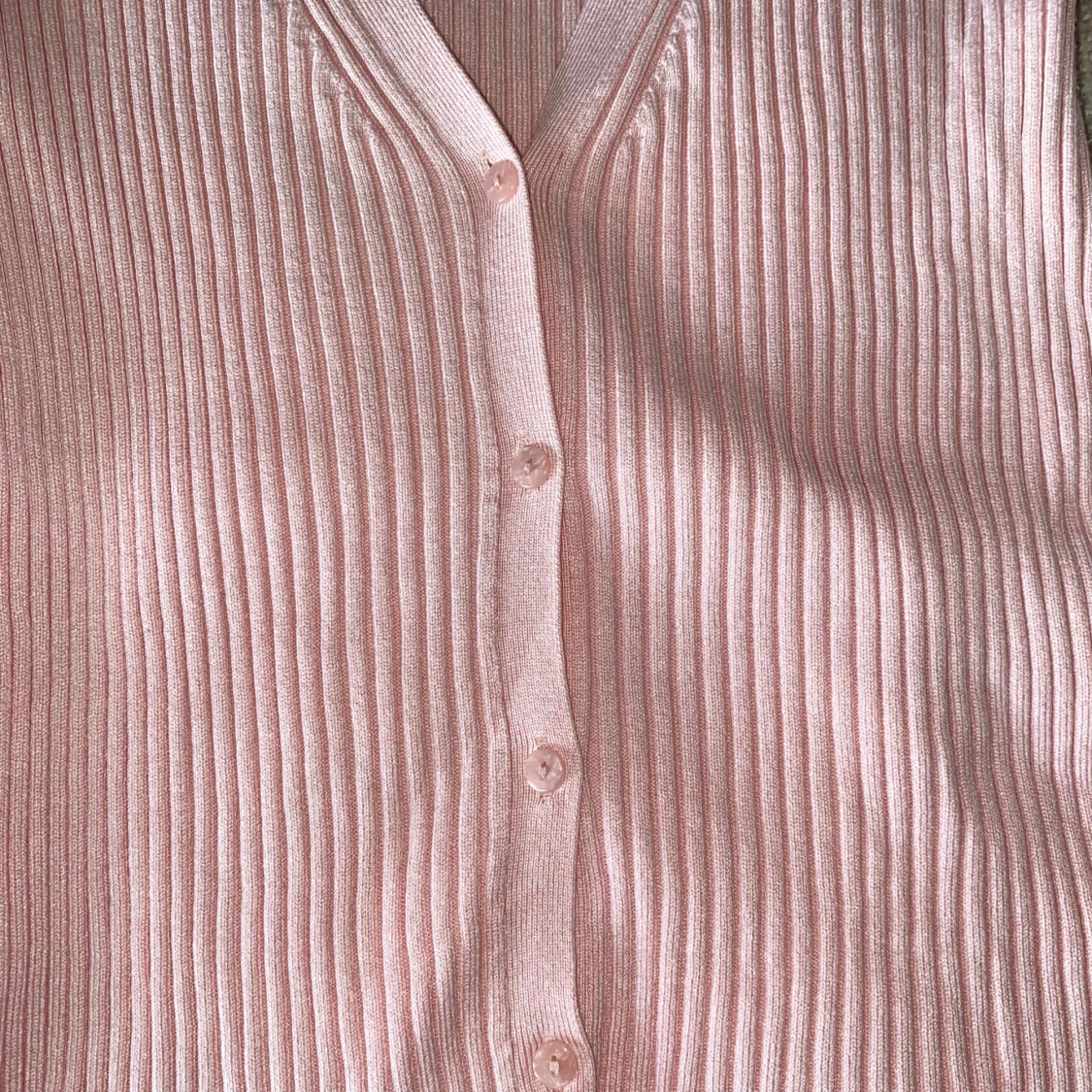 Rosa ribbad kofta från H&M - 1