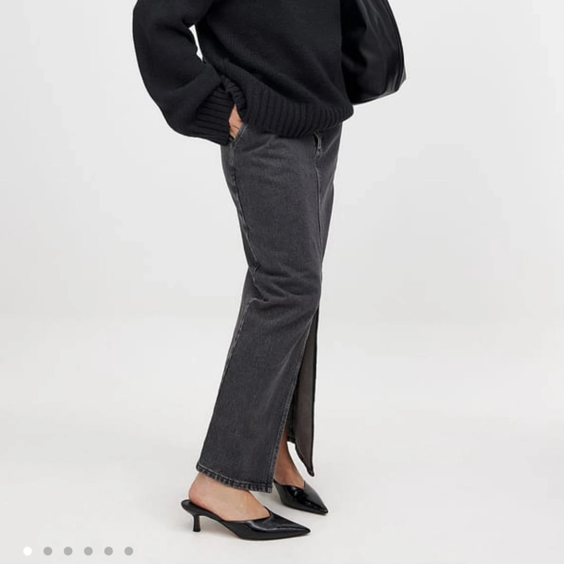 Svart lång jeanskjol från NA-KD - 3