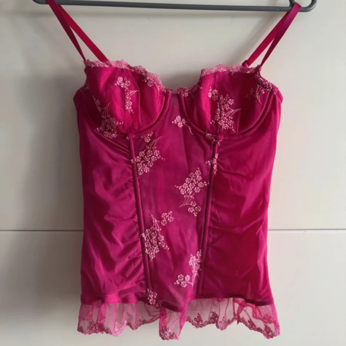 rosa blommig korsett  - 2