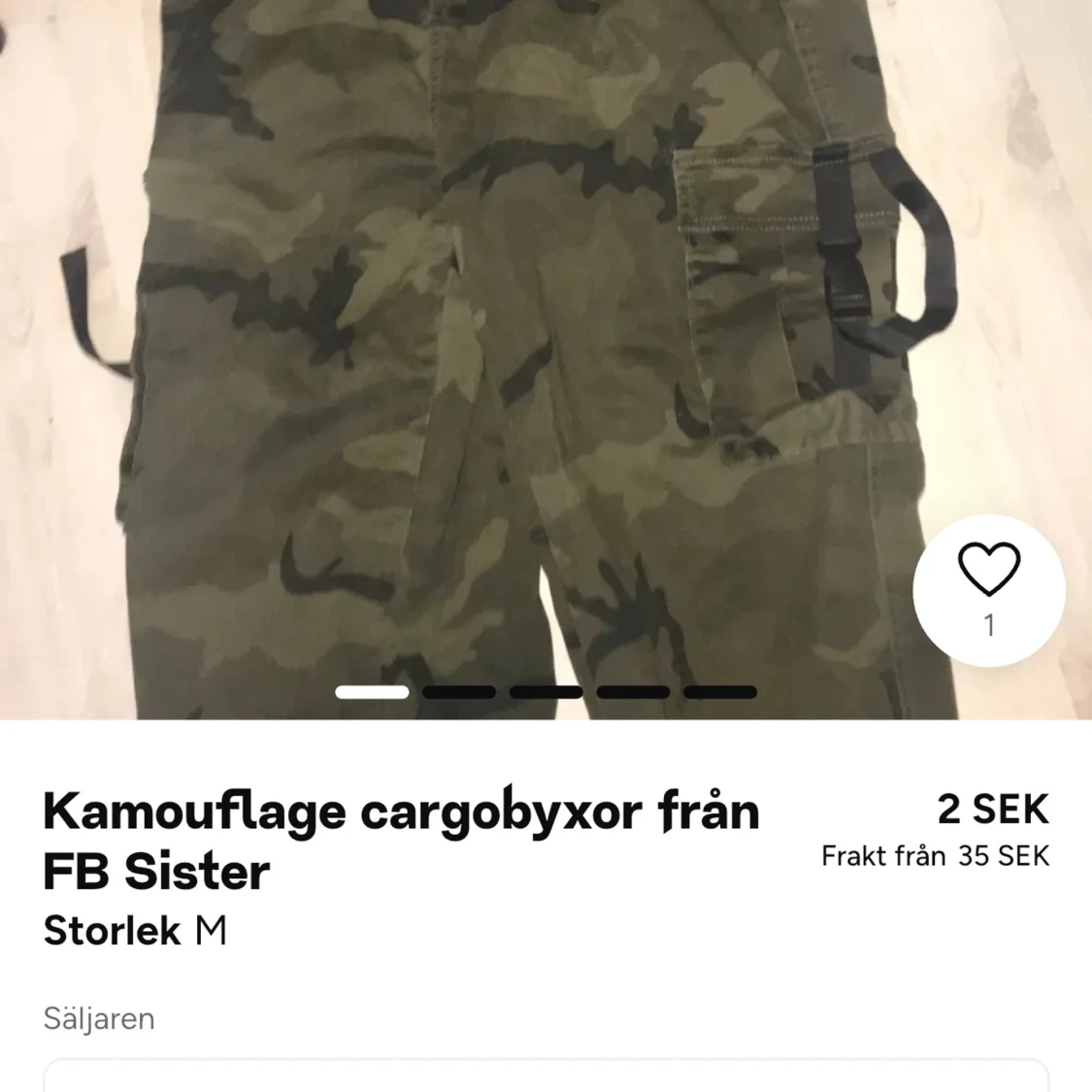 Kamouflage cargobyxor från FB Sister