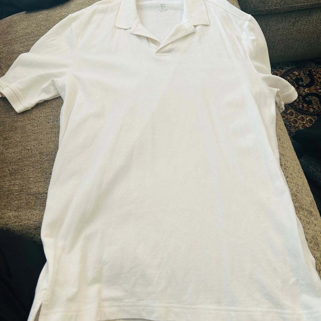 Vit pikétröja från H&M i bomull - 2