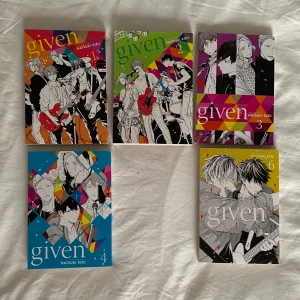 Given manga - Given manga volym 1, 2, 3, 4 och 6. Säljer alla för 350 kr eller 70 kr per volym. Dem är lästa men ser ut som nya. 
