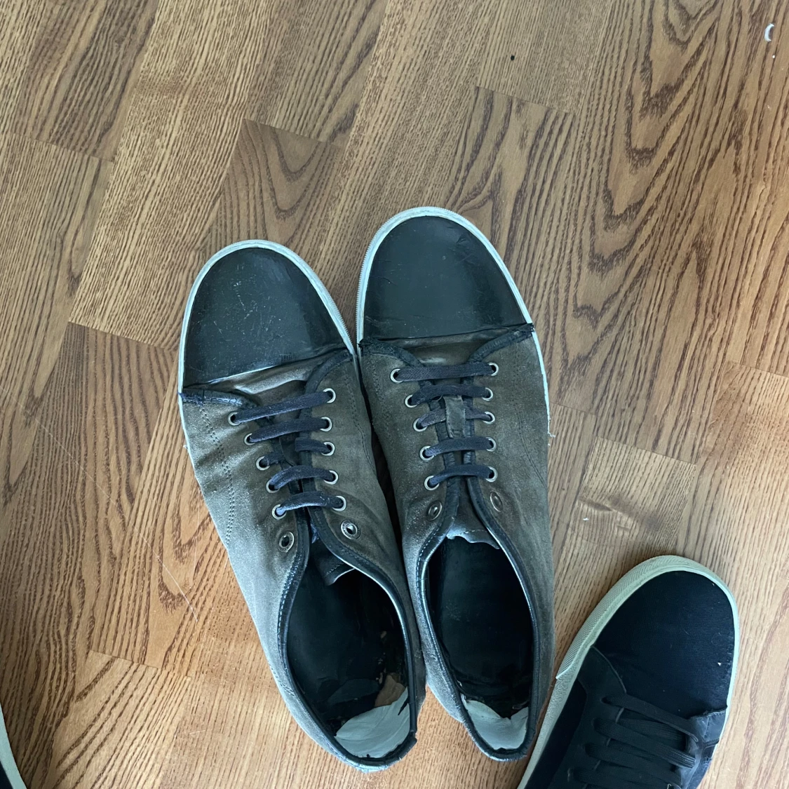 Lanvin sneakers i mocka och skinn