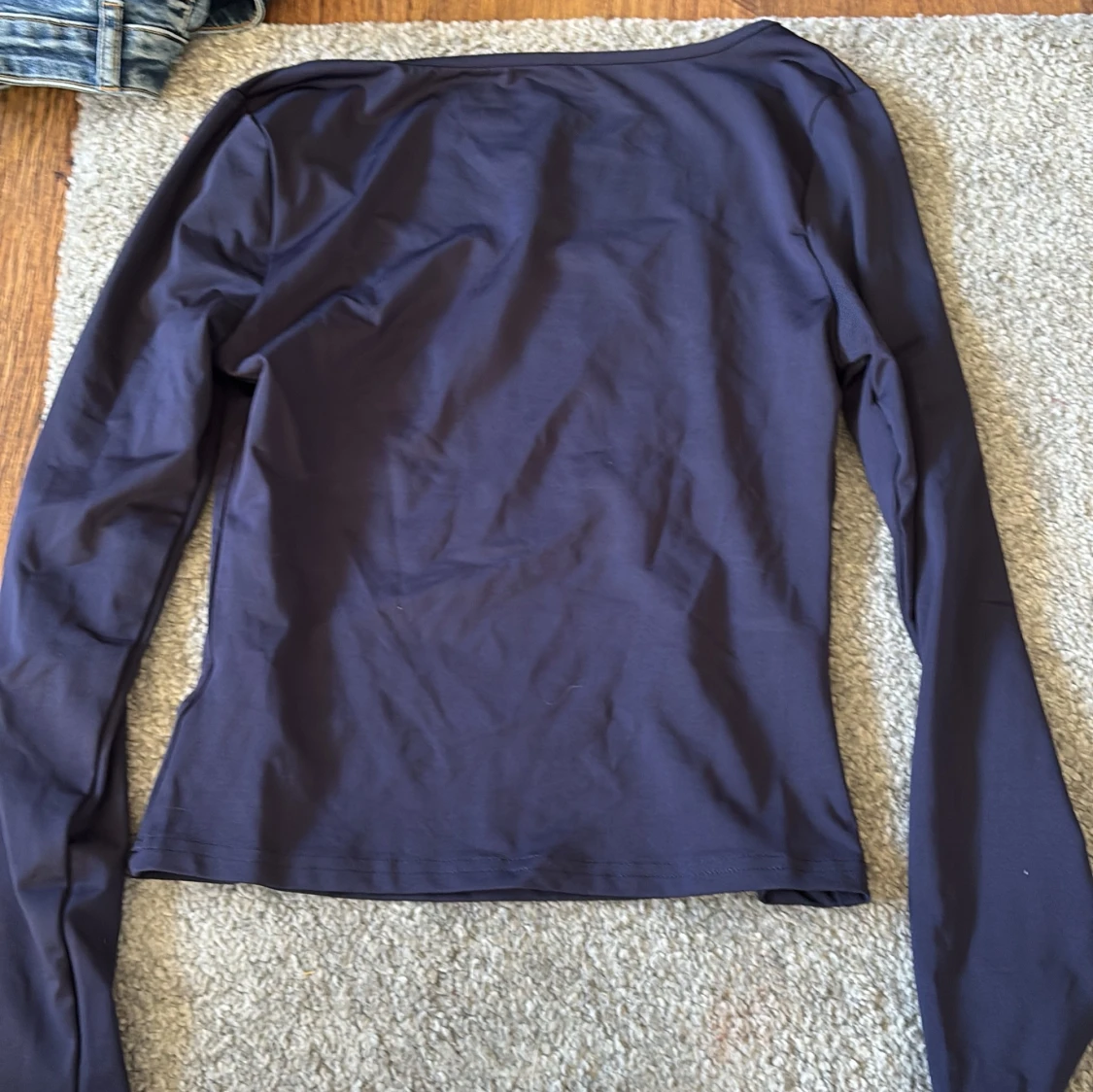 Mörkblå långärmad topp från Shein - 1