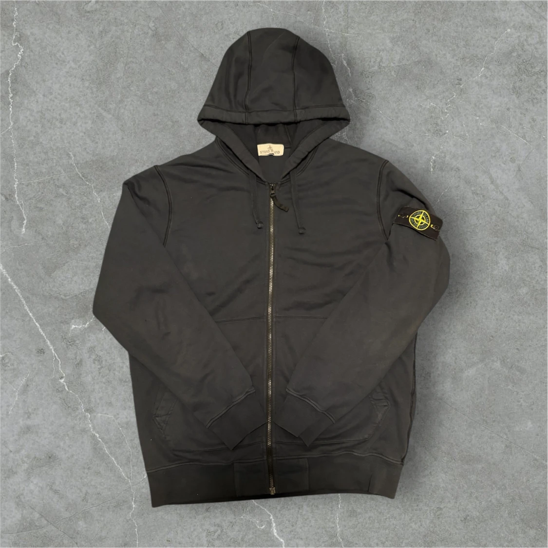 Stone Island Zip Hoodie Mörkblå