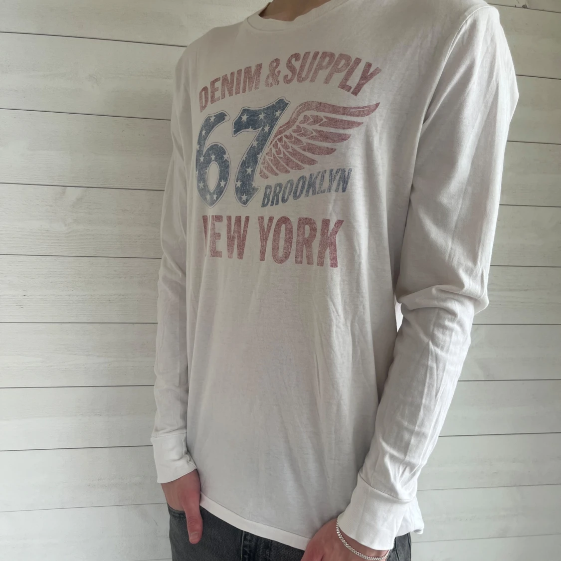 Vit långärmad tröja från Denim & Supply - 1