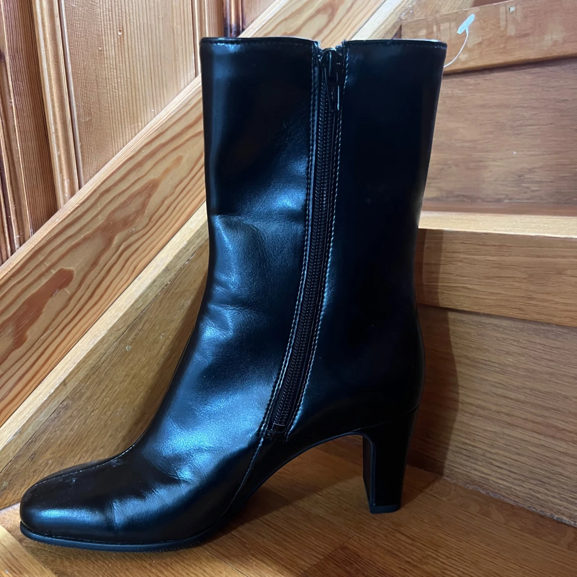 Svarta boots med klack och dragkedja - 1