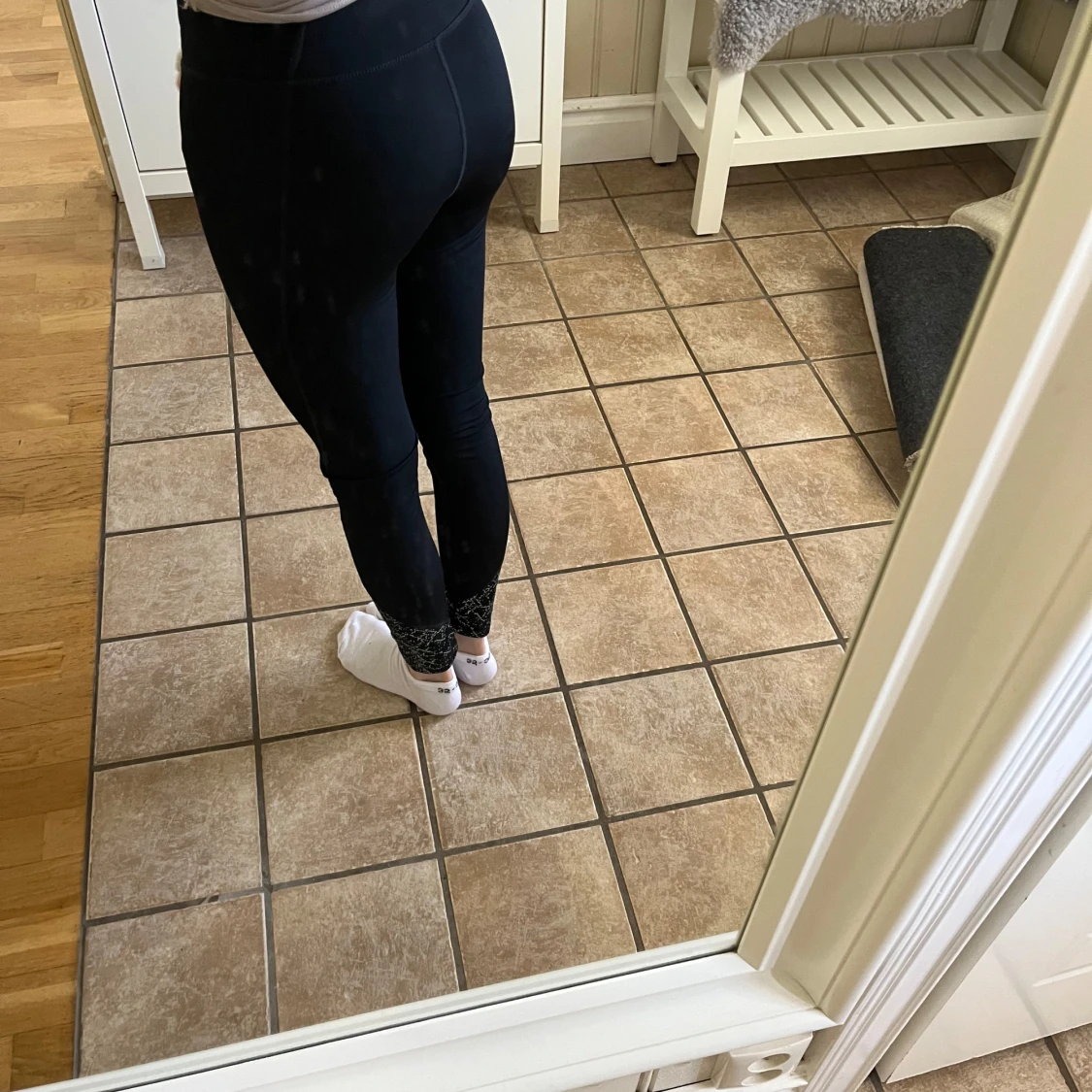 Svarta fleecefodrade leggings - 1