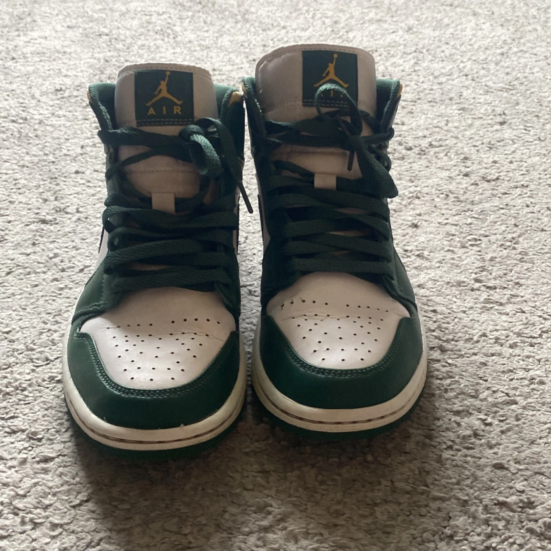 Nike Air Jordan 1 Mid grön/vit/gul - 1