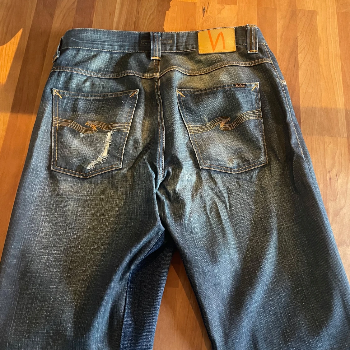 Nudie Jeans blå straight fit 33/34