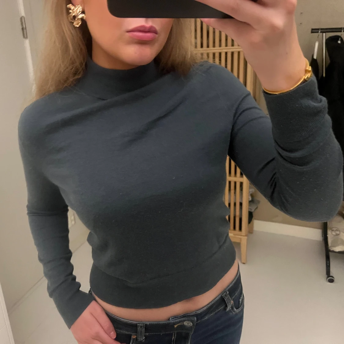 Mörkgrå polotröja i bomull