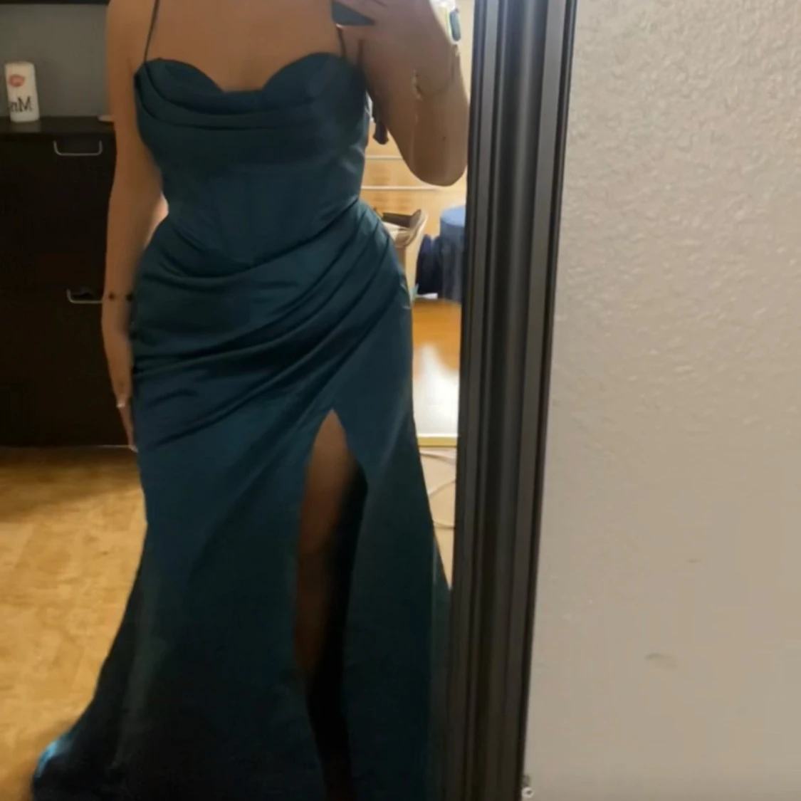 Mörkgrön axelbandslös långklänning från JJ's House - 2