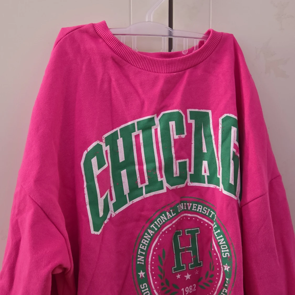 Rosa oversized tröja med tryck - 1