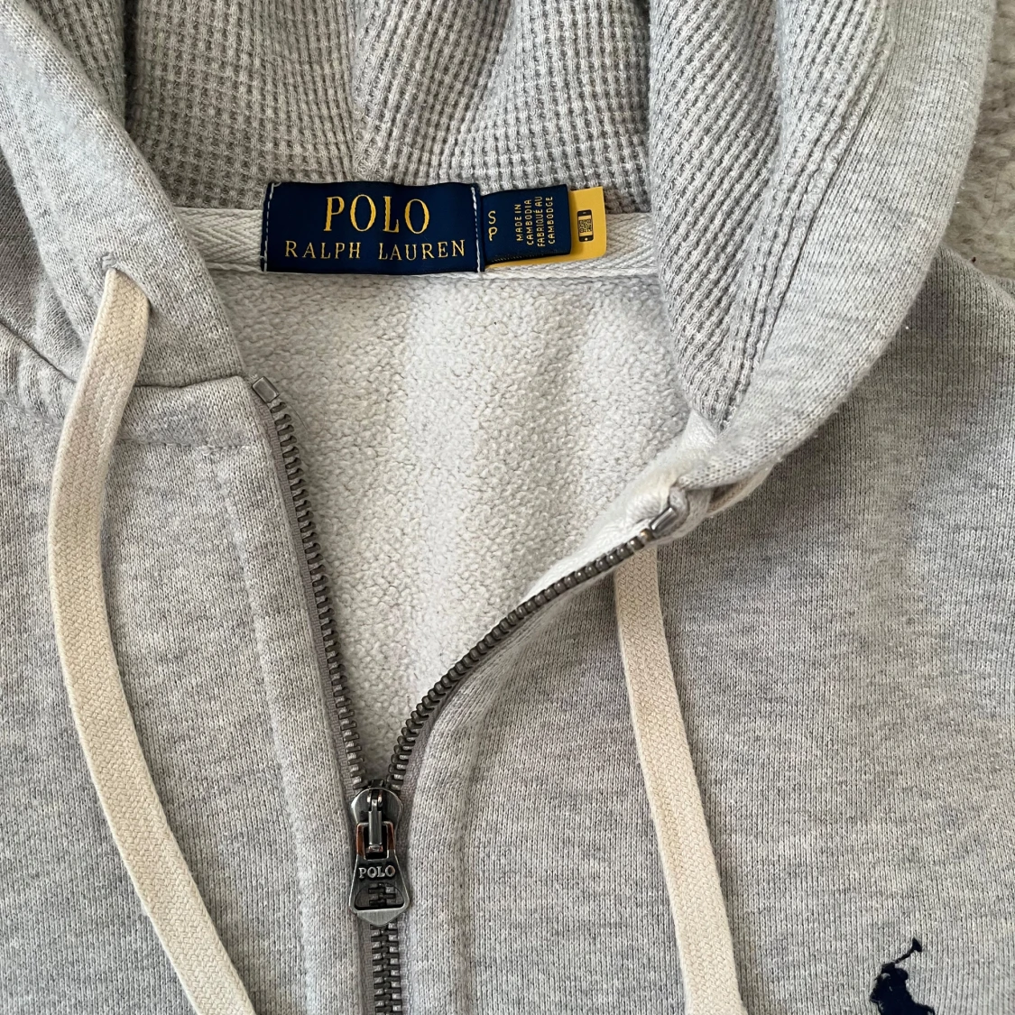 Grå zip hoodie från Ralph Lauren - 1