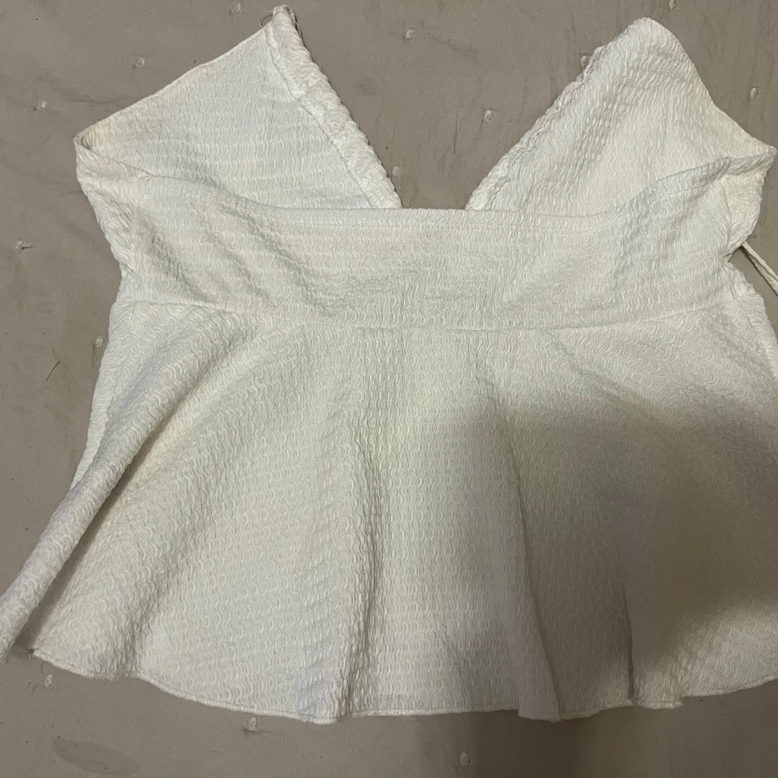 Vit halterneck linnetopp - 2