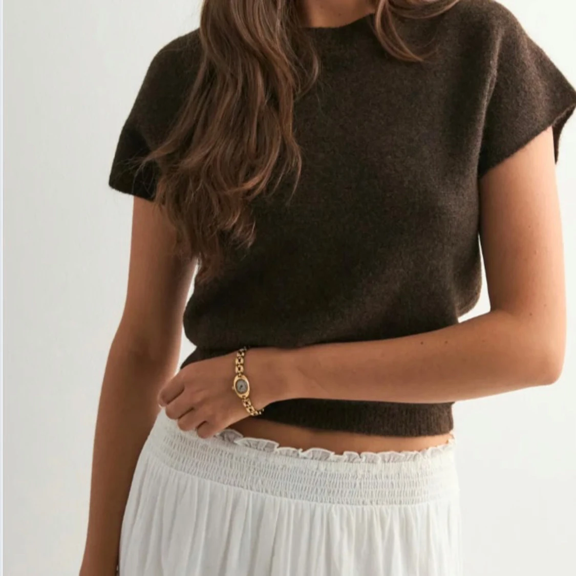 Wide Neck Knit Top - 1