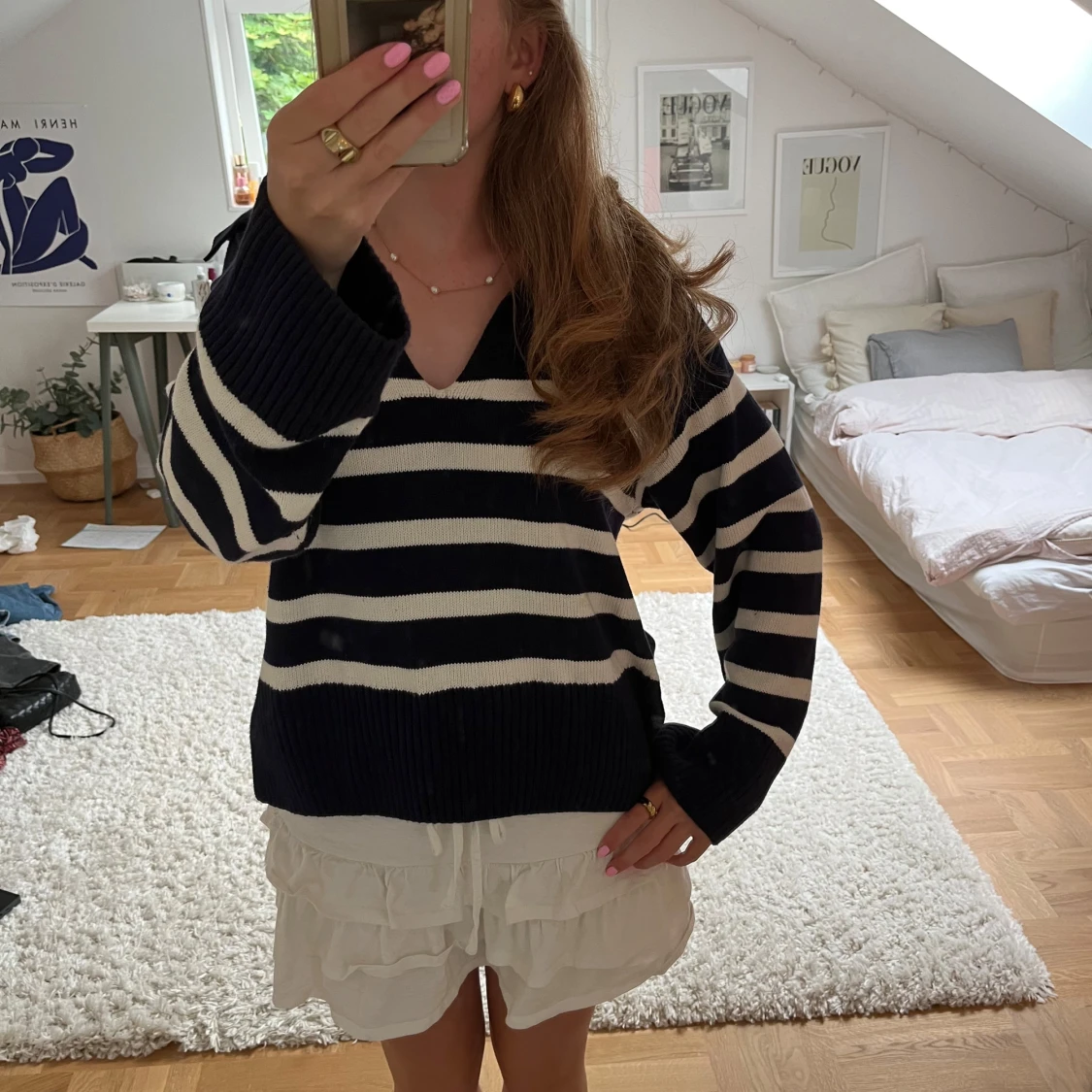 Randig stickad tröja från Gina Tricot