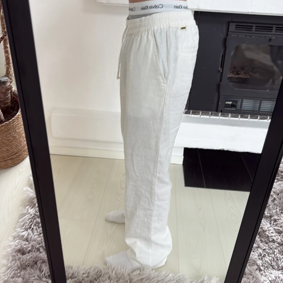 Woodbird linnebyxor vit - 2