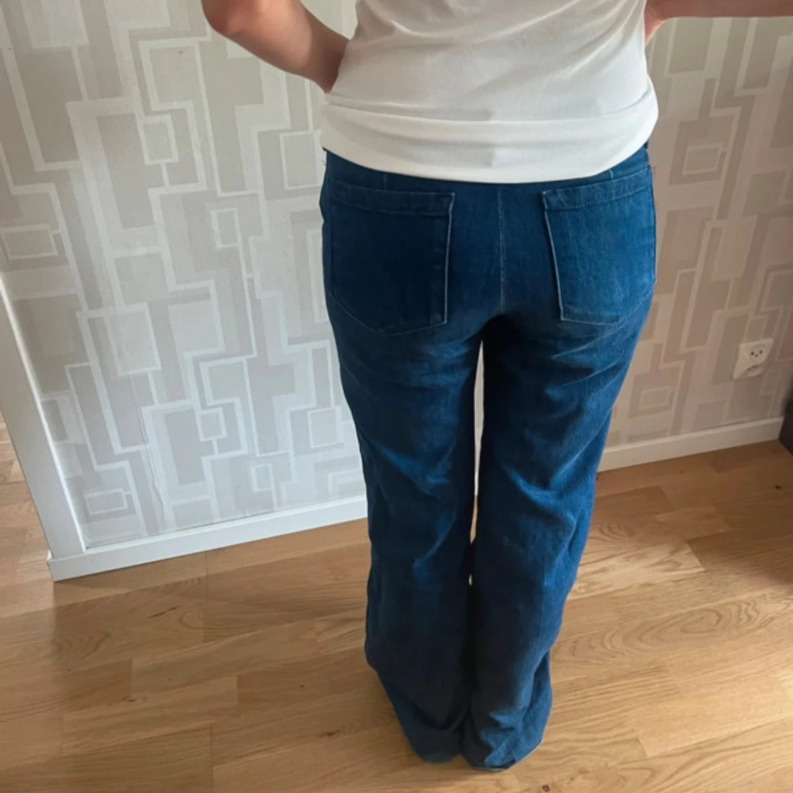 Blå bootcut jeans med låg midja - 3