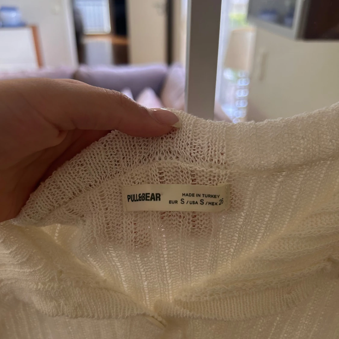 Vit ribbad bolerotopp från Pull&Bear - 2