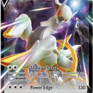 Pokémon Arceus V - Coolt samlarkort med Arceus V från Pokémon! Perfekt för dig som gillar att spela, samla eller bara vill ha en snygg och kraftfull Pokémon i din samling. Kortet har häftiga illustrationer och är i bra skick – ett måste för alla Pokémon-fans!