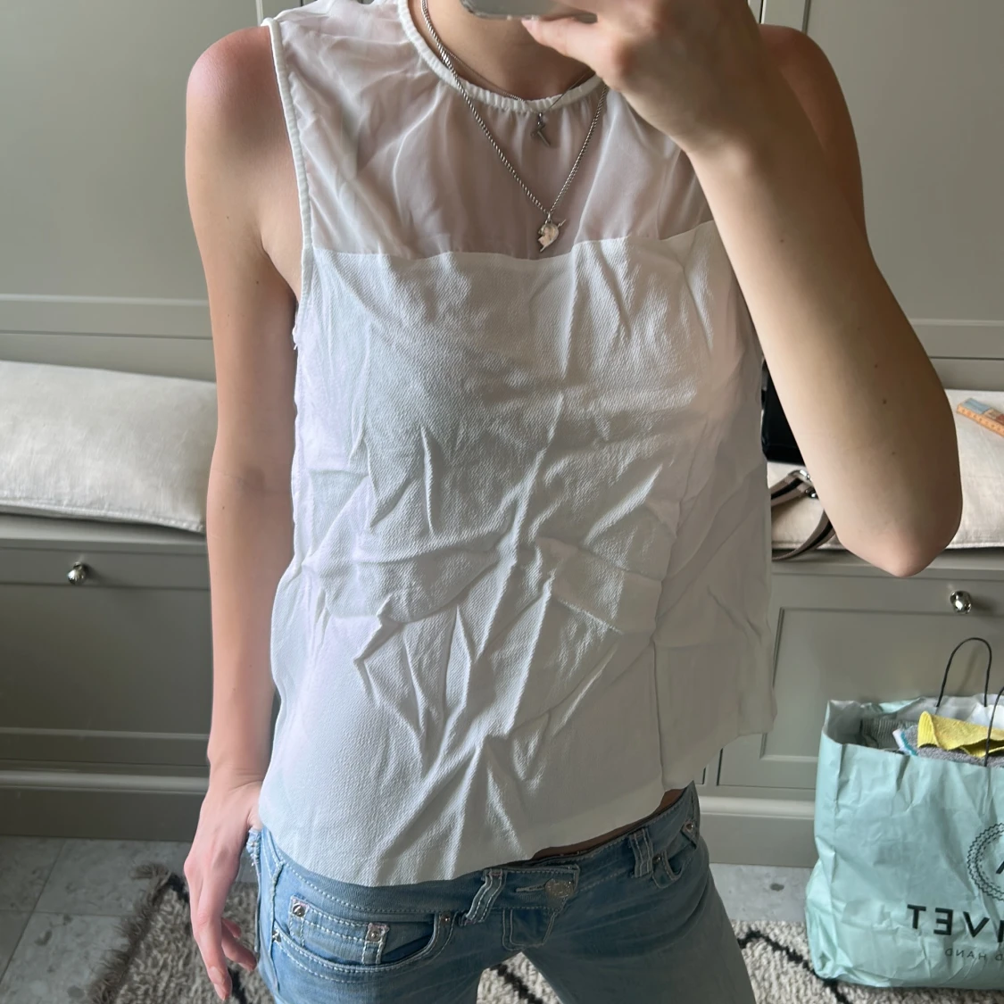 Vit ärmlös blus från Samsøe Samsøe - 1