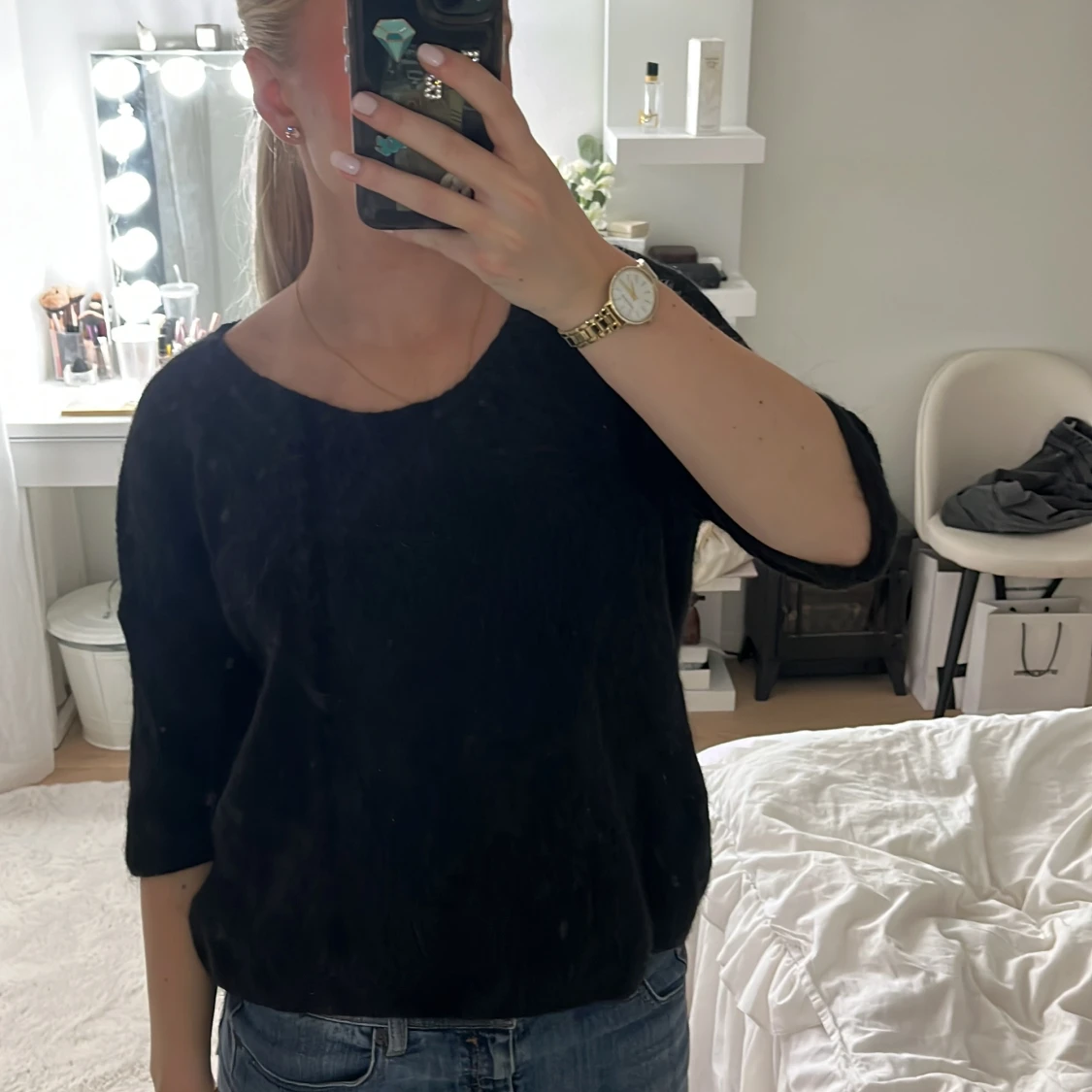 Svart stickad tröja från Soaked