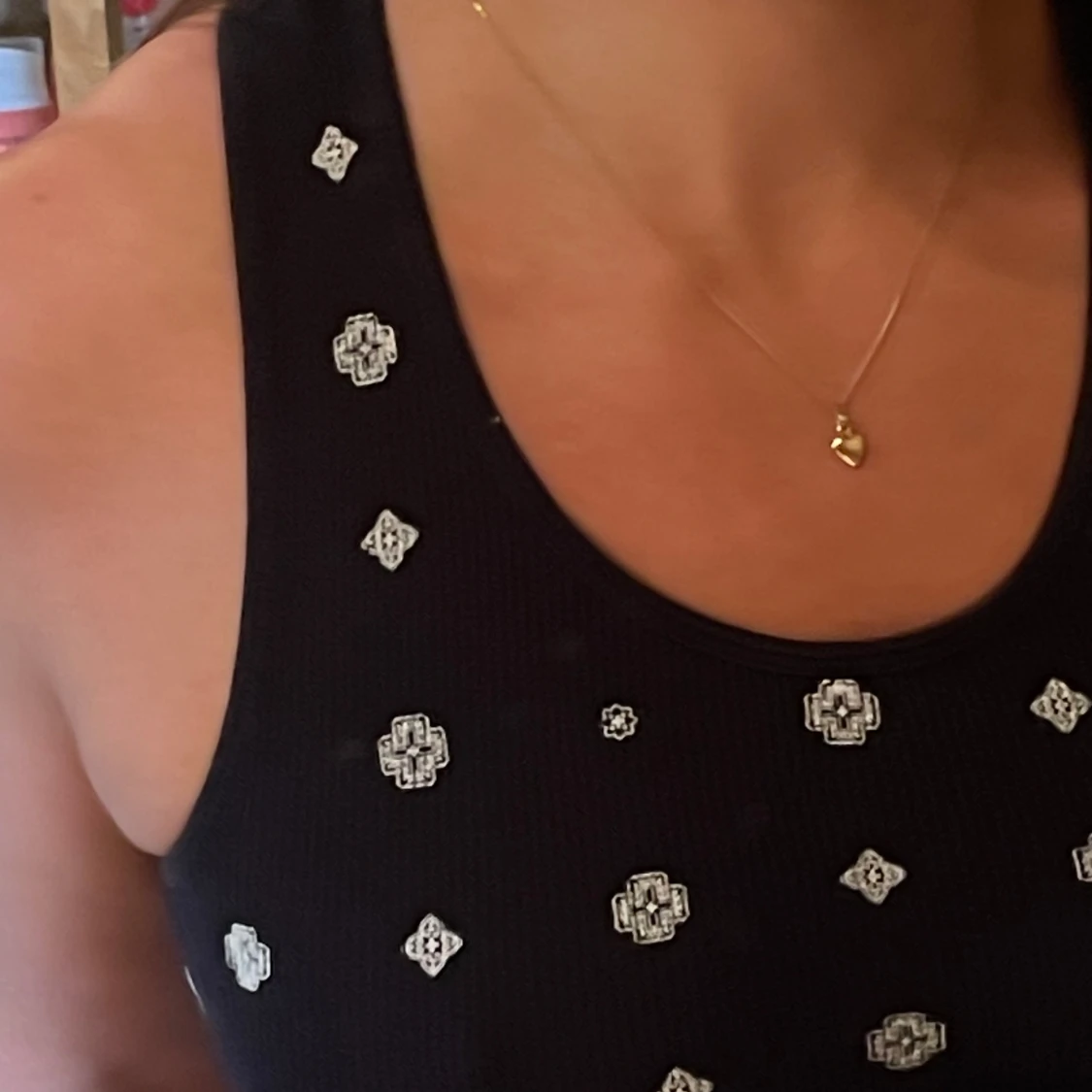 Svart ribbat linne - 1