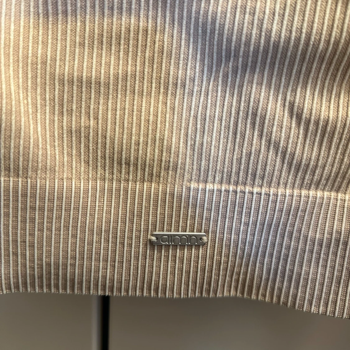 Beige ribbad croppad långärmad topp från Aim'n - 3