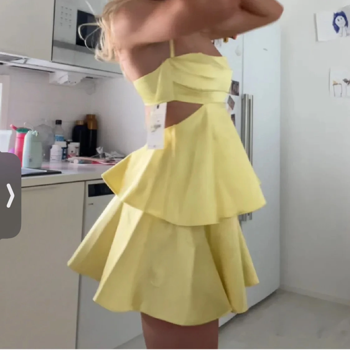 Gul populär Zara klänning  - 1