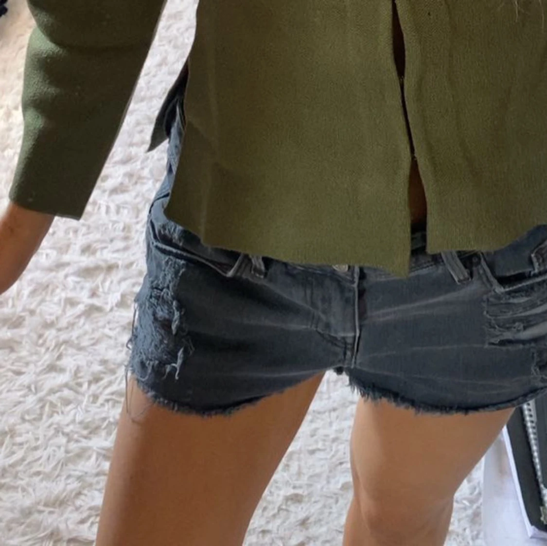 Grön finstickad topp/kofta - 1