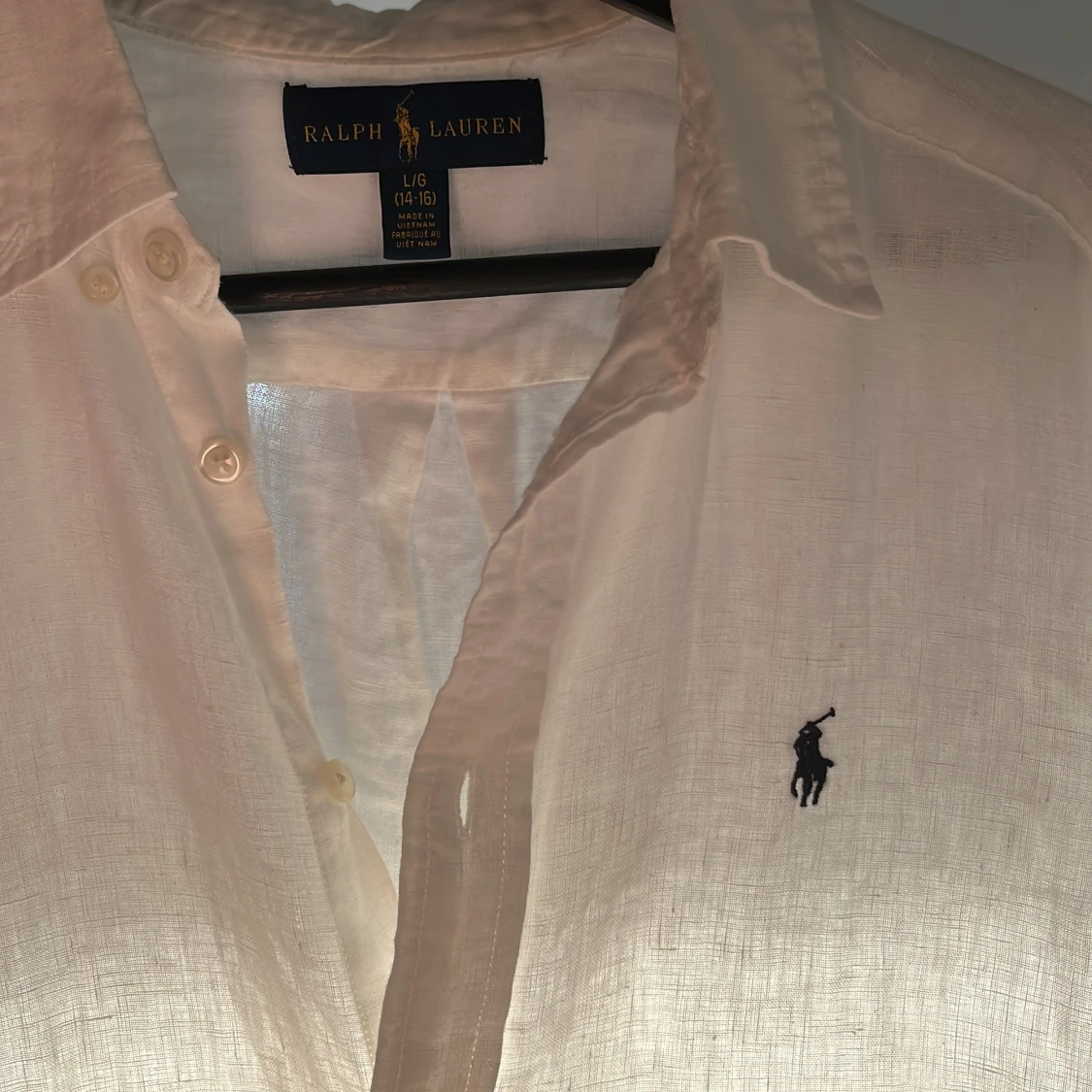 Vit linneskjorta från Ralph Lauren - 2