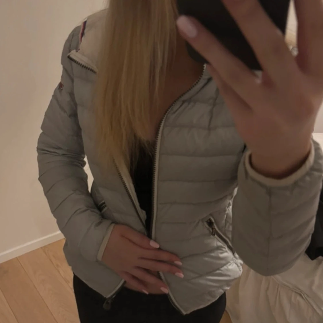 Ljusgrå/ljusblå dunjacka från Colmar - 2