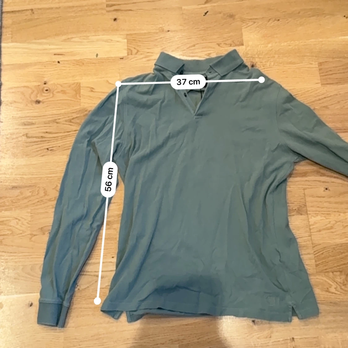 Grön långärmad pikétröja från Massimo Dutti - 3