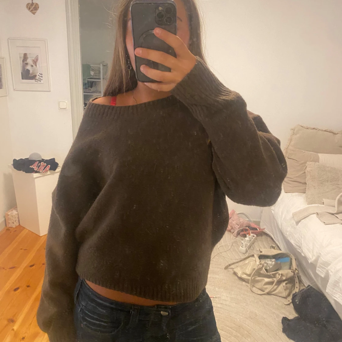 Brun stickad tröja från Zara