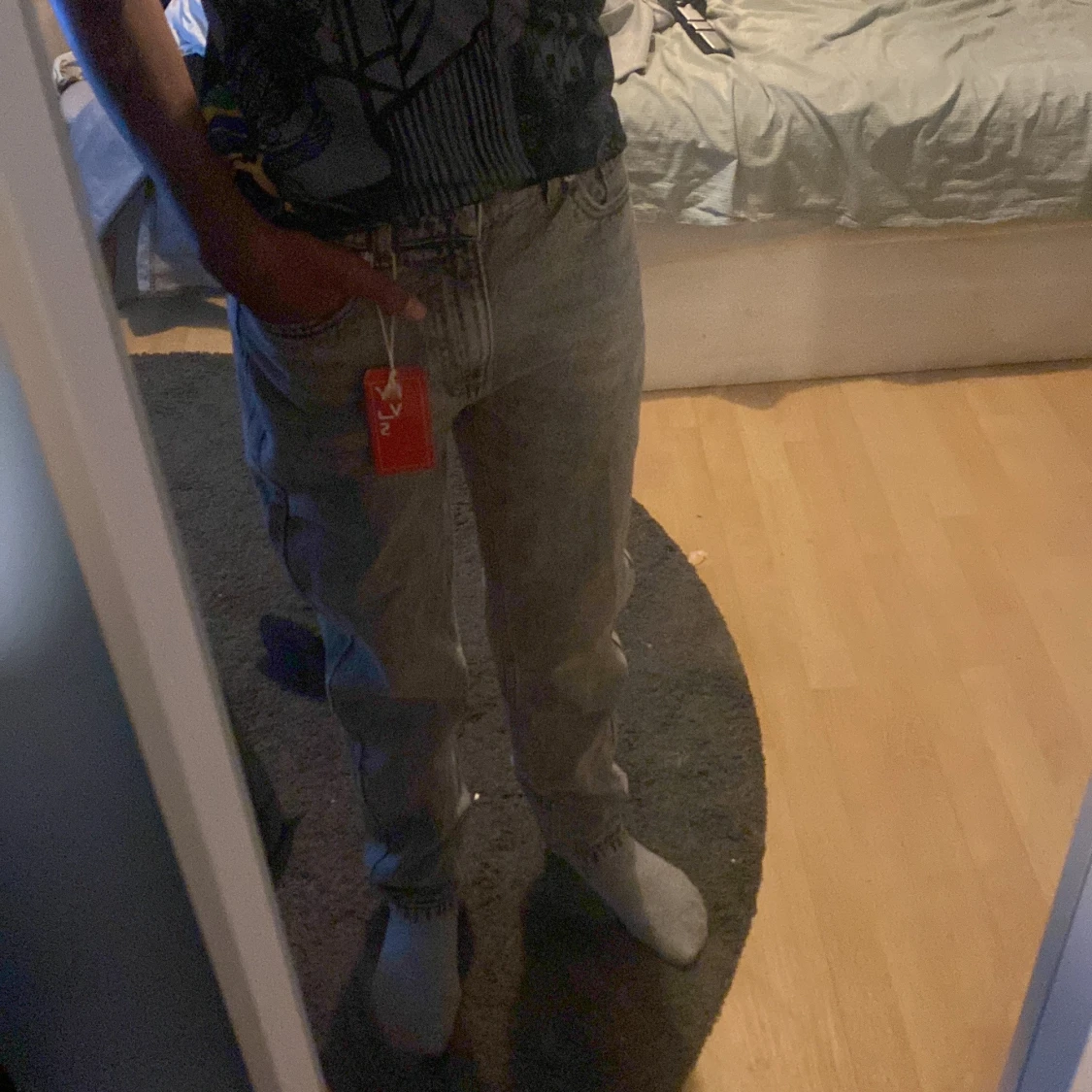 Levi's 501 grå jeans, hög midja - 2