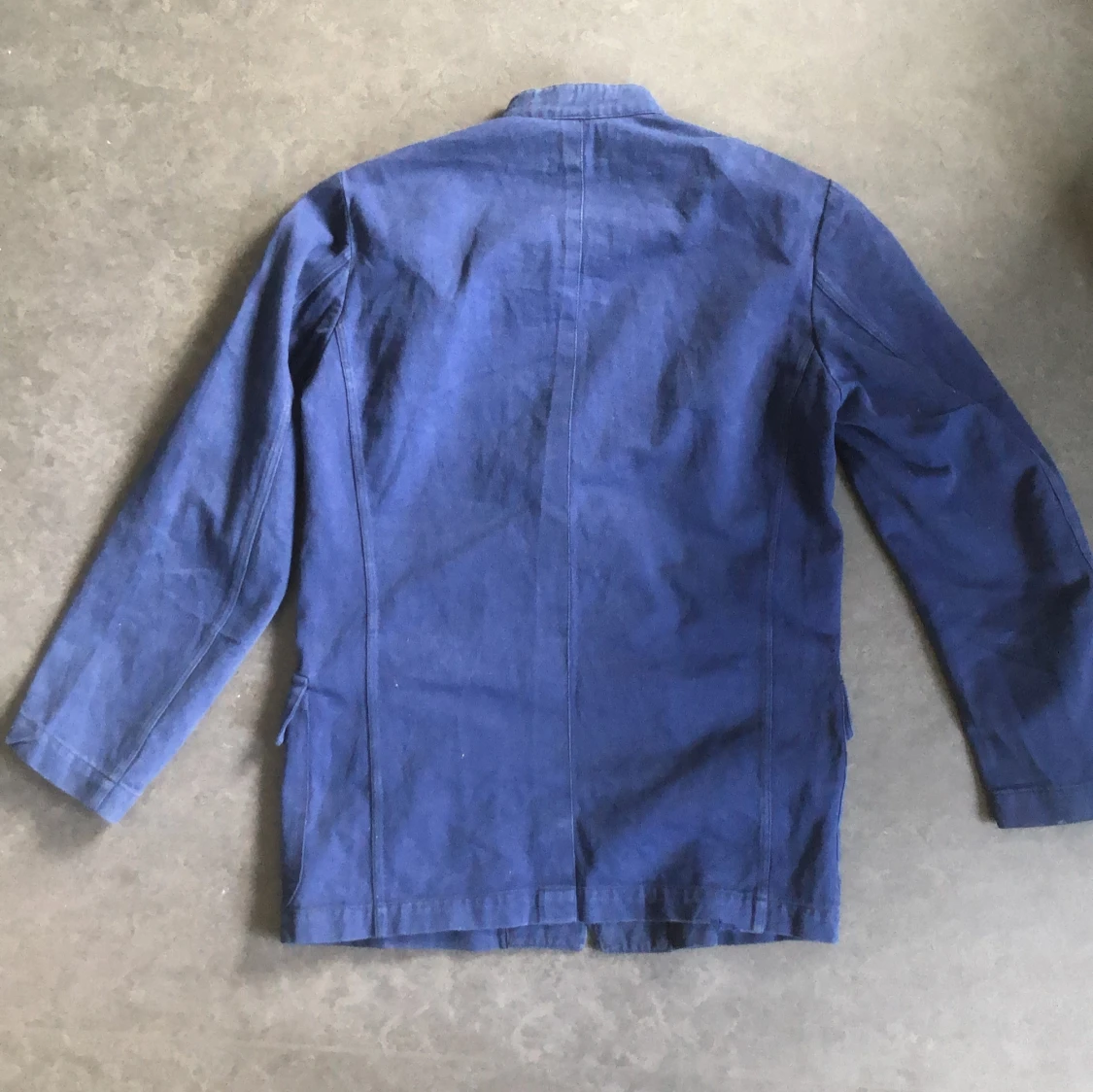 Blå overshirt med ståkrage - 1