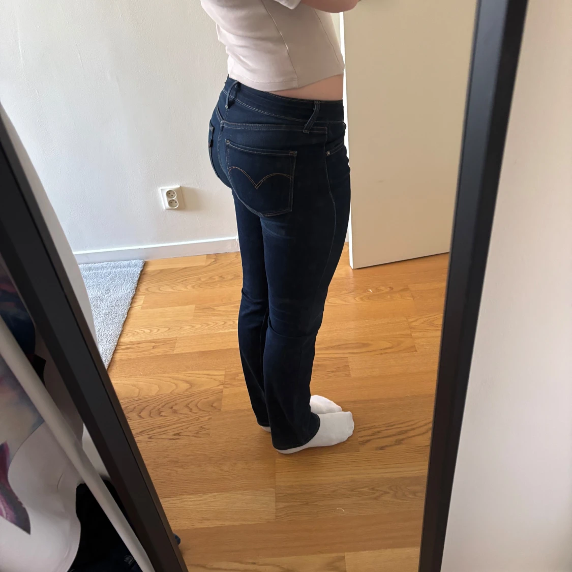 Blåa bootcut jeans - 2