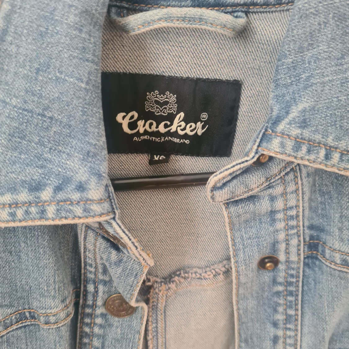 Blå lång jeansjacka från Crocker - 1