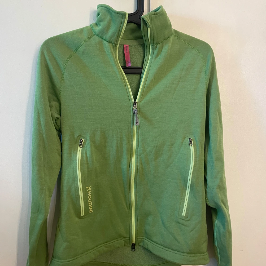 Grön hoddie med dragkedja  - 2