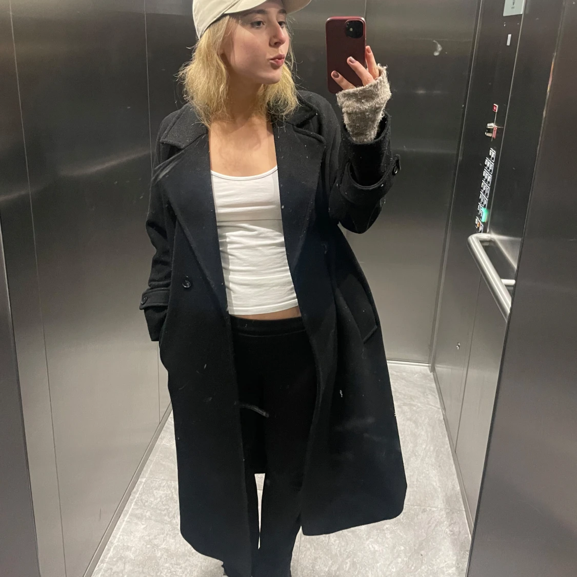 Svart lång kappa från zara - 1