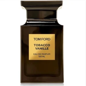 Tom Ford Tobacco Vanille Eau de Parfum 100 ml - Exklusiv parfym från Tom Ford i en elegant mörkbrun flaska med guldetikett. Doften Tobacco Vanille kombinerar rika toner av tobak och söt vanilj för en lyxig och varm känsla. Flaskan rymmer runt 50-70 ml och har en stilren, fyrkantig design. 