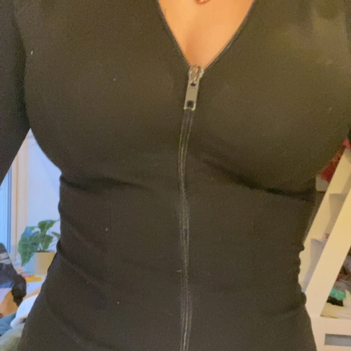 Svart tight zip up - 2