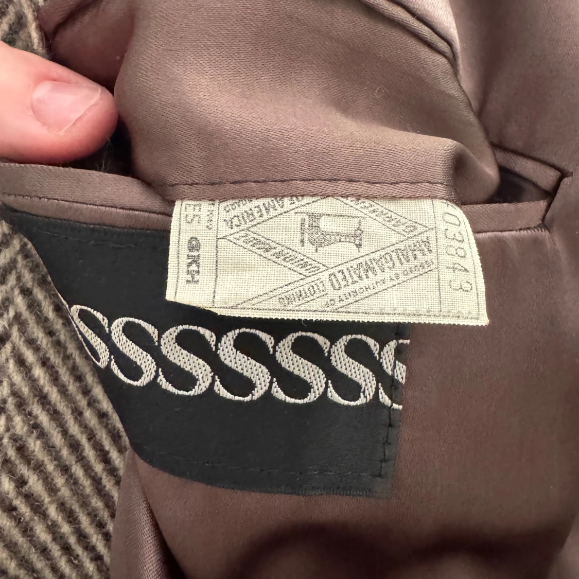 Beige och brun rutig kappa från Sartoria Partenopea - 3